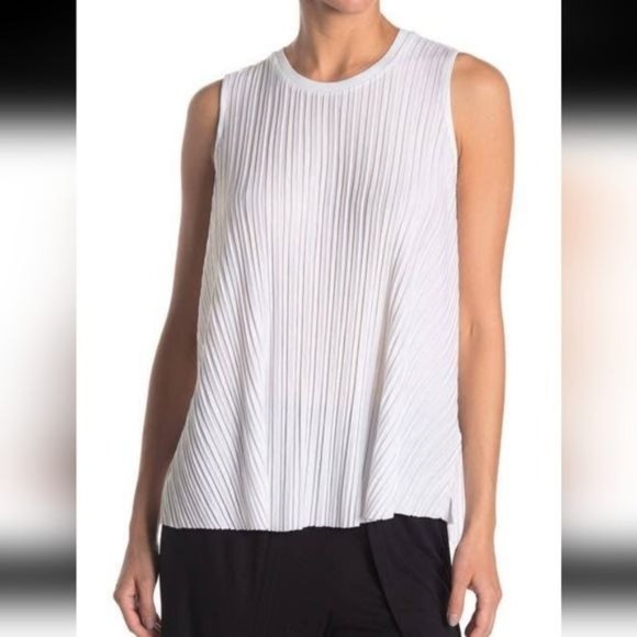 Philosophy NEW White Pleated Sleeveless Top size Medium - Picture 1 of 6